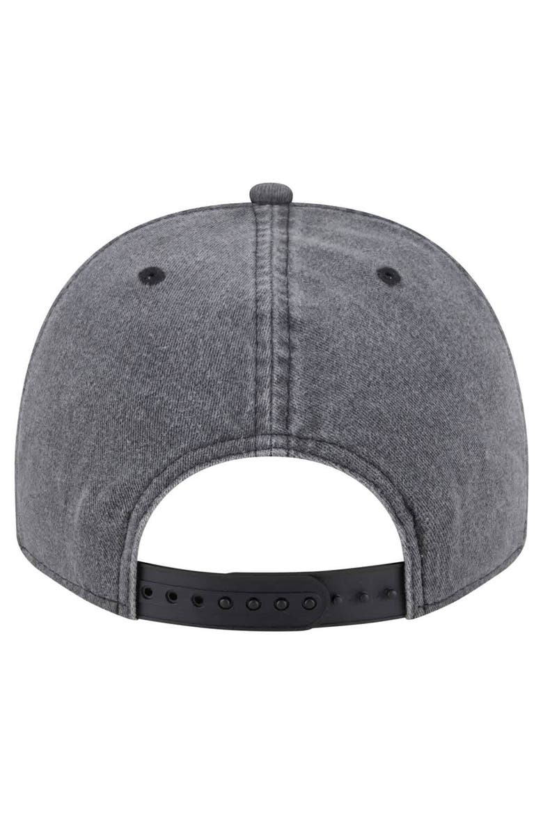 Men's New Era  Charcoal Detroit Red Wings Throwback Washed A-Frame Pre-Curved 9FIFTY Snapback Hat, Alternate, color, Charcoal