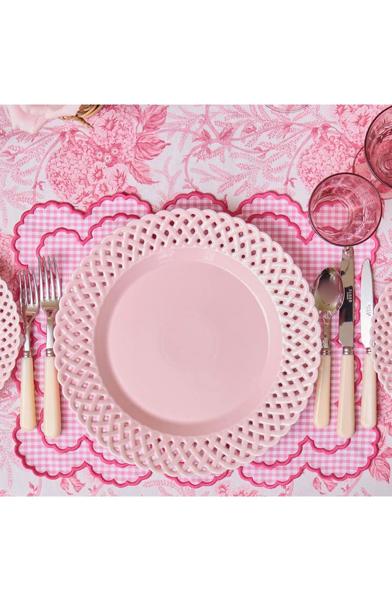 Mrs. Alice Pink Basketweave Dinner Plate, Alternate, color, Pink
