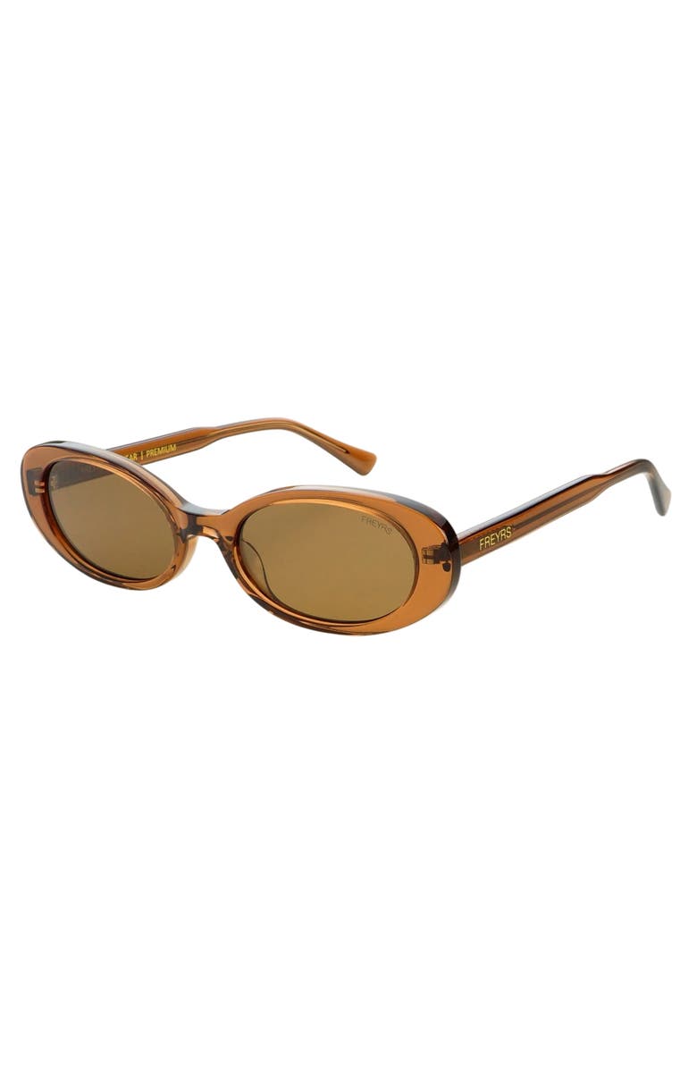 FREYRS Eyewear Mimi Small Oval Sunglasses, Alternate, color, Brown, Green, Tortoise / Brown