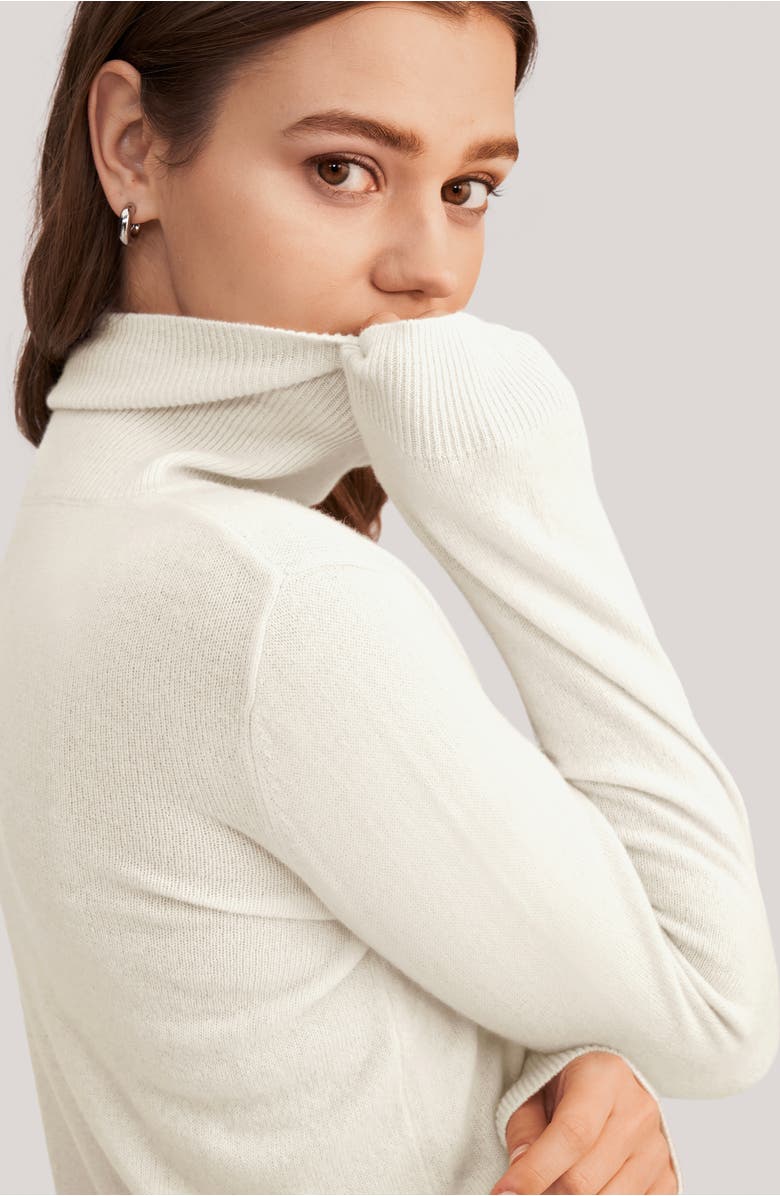 Lilysilk Pure Cashmere Turtleneck Sweater, Alternate, color, White