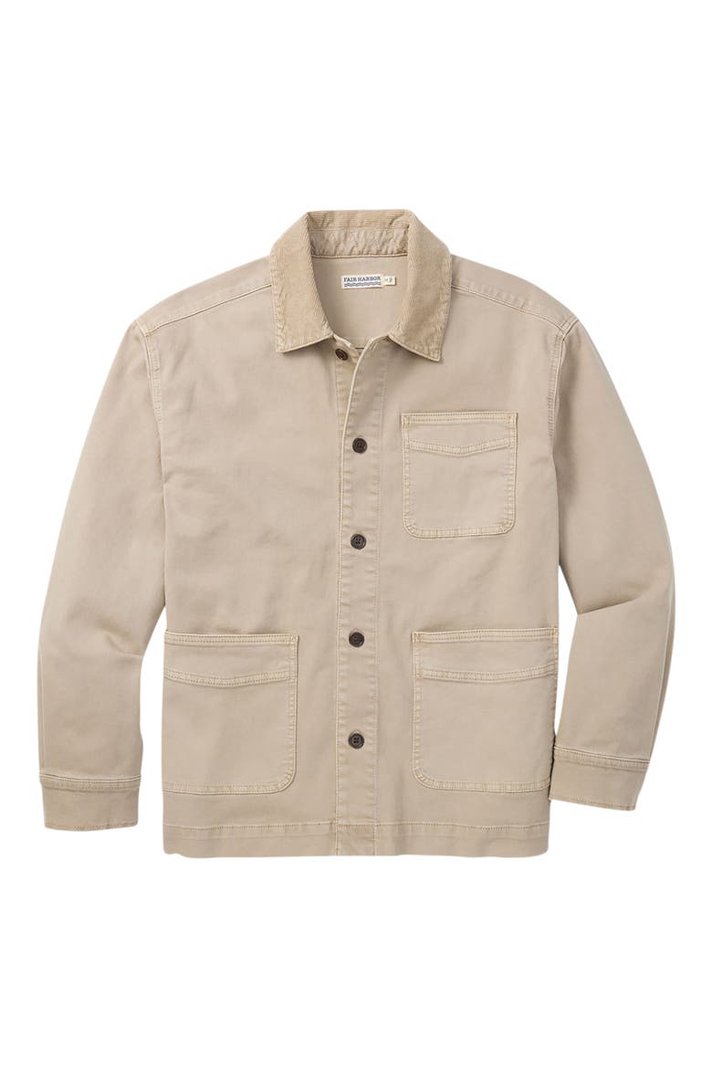 Seaport Stretch Cotton Blend Chore Jacket, Alternate, color, KHAKI