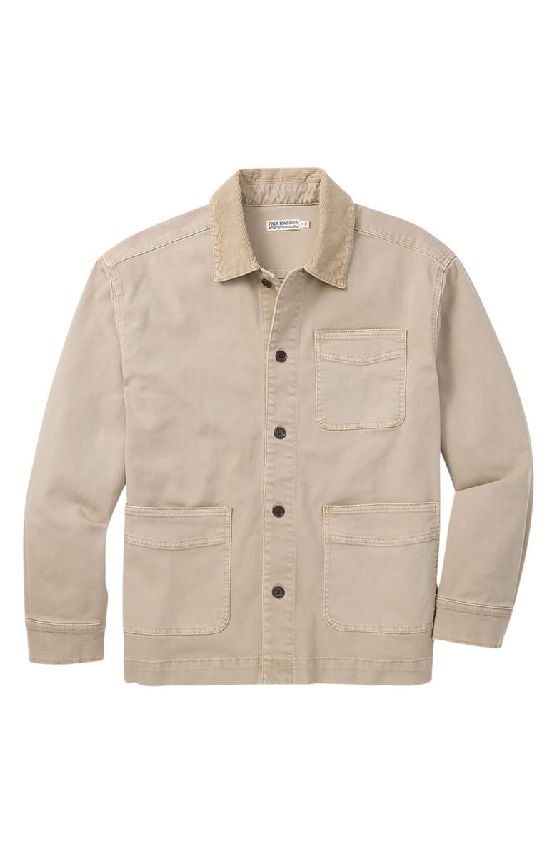 Fair Harbor Seaport Stretch Cotton Blend Chore Jacket, Alternate, color, Khaki
