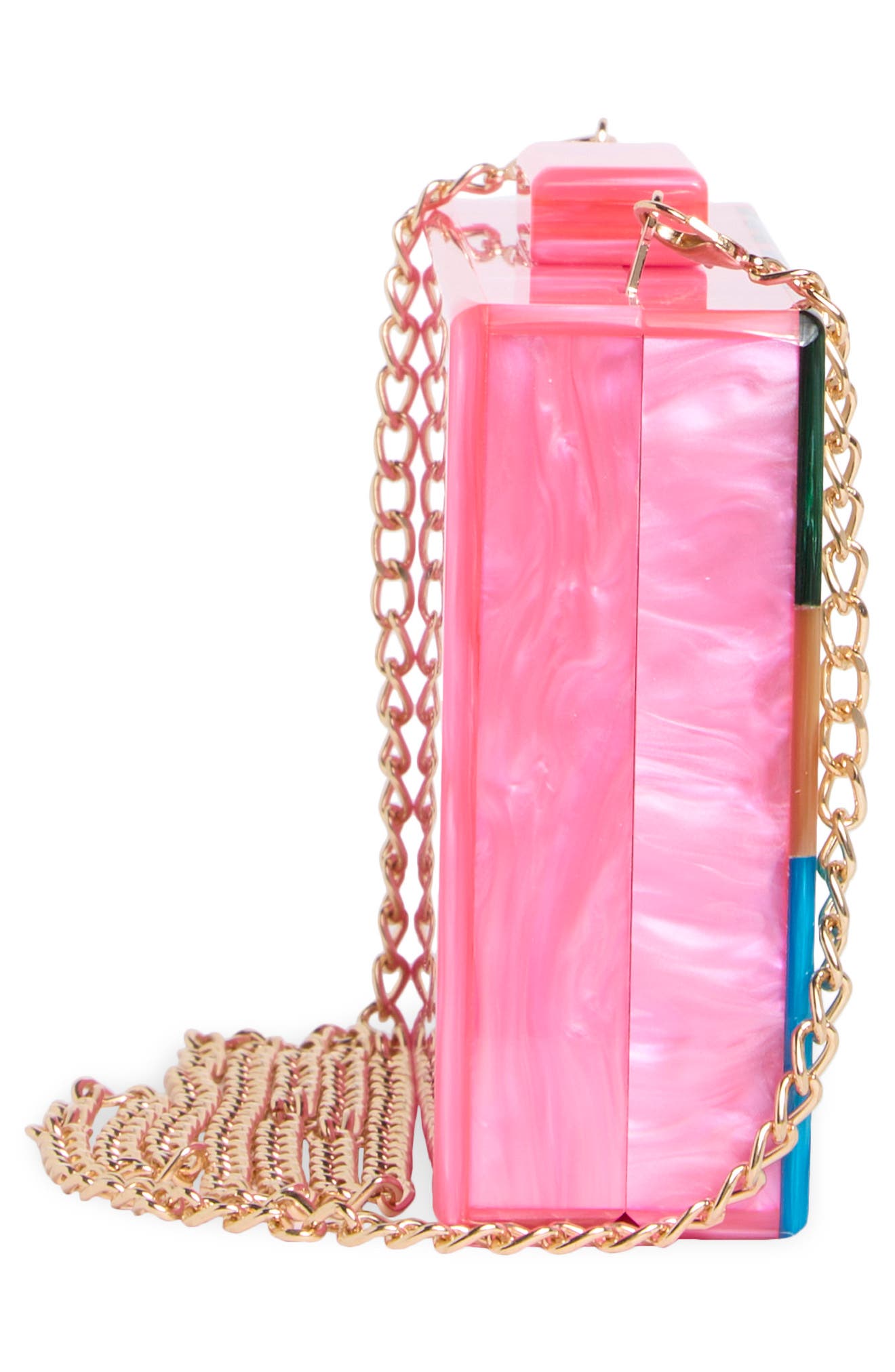 Jessica McClintock Arden Rainbow Clutch, Alternate, color, Rainbow Stripe