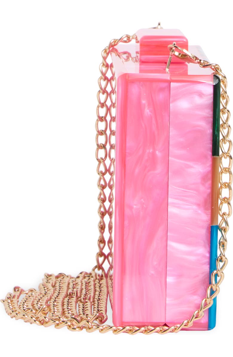 Jessica McClintock Arden Rainbow Clutch, Alternate, color, Rainbow Stripe