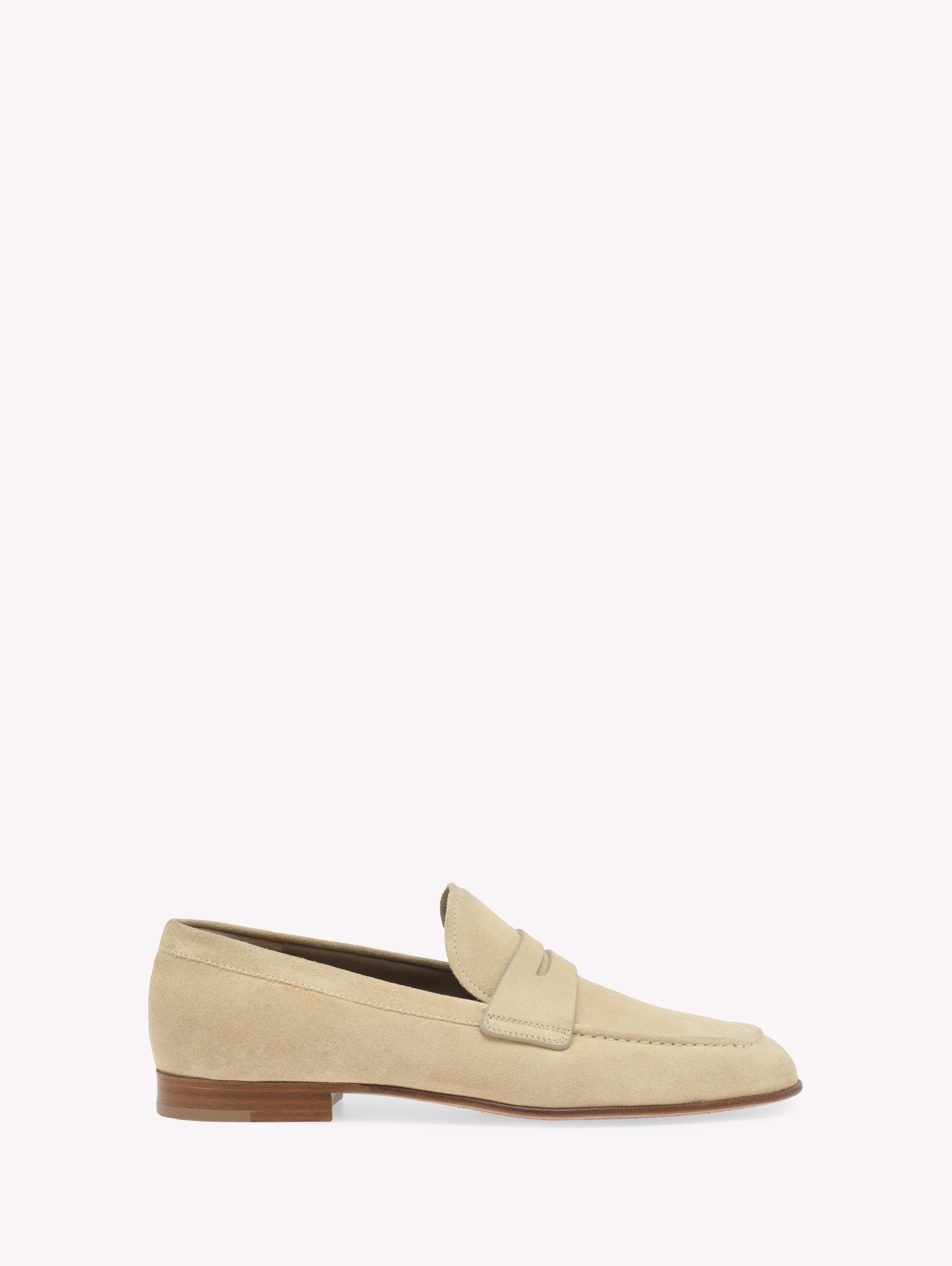 Gianvito Rossi Carlo Mocassin, Main, color, Brown Suede Leather