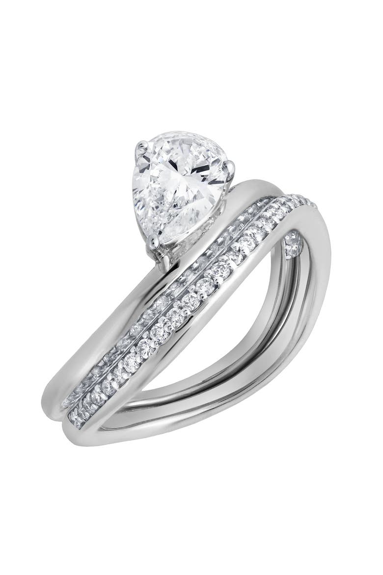 Selena Silk Wave 2.00 Ct Pear Lab Grown Diamond Engagement Ring, Alternate, color, 14K White Gold