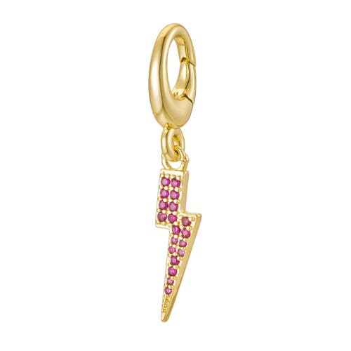 Untamed Petals Lightning Bolt Charm In Gold