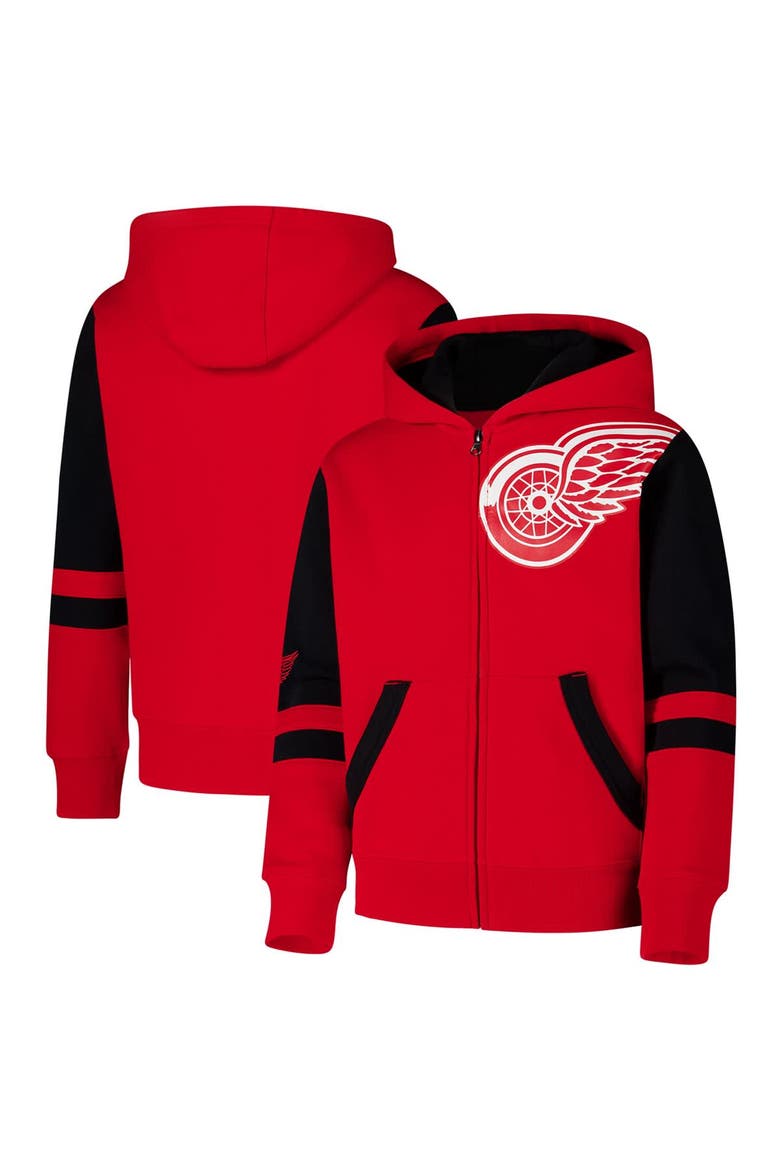 Youth Red Detroit Red Wings Face Off Full-Zip Hoodie, Main, color, Red