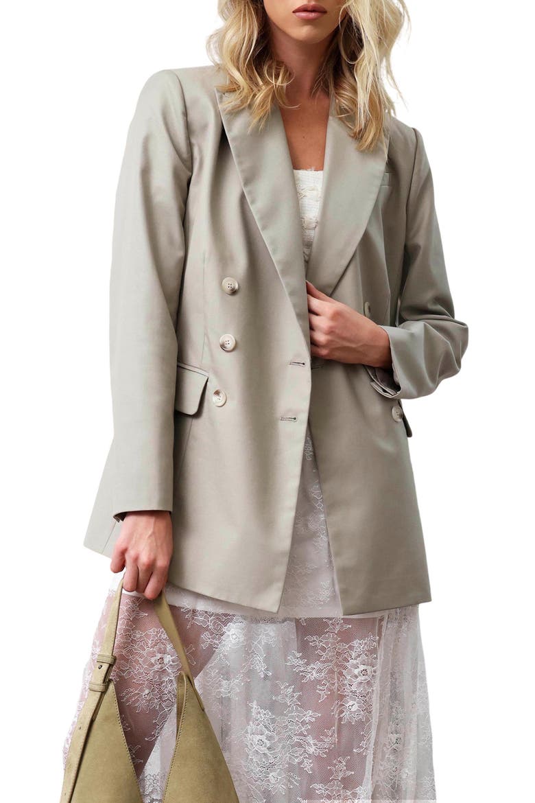 Charles Double Breasted Blazer, Alternate, color, PALE SAGE