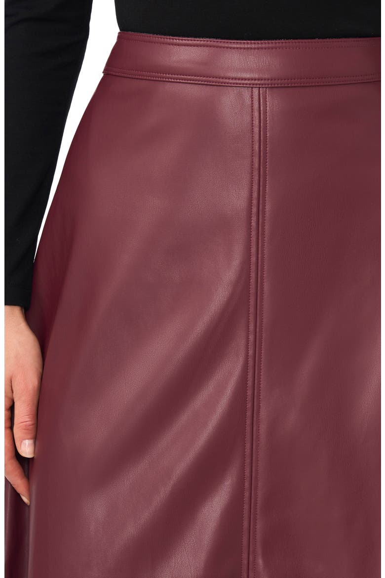 Faux Leather A-Line Maxi Skirt, Alternate, color, CRISP MERLOT