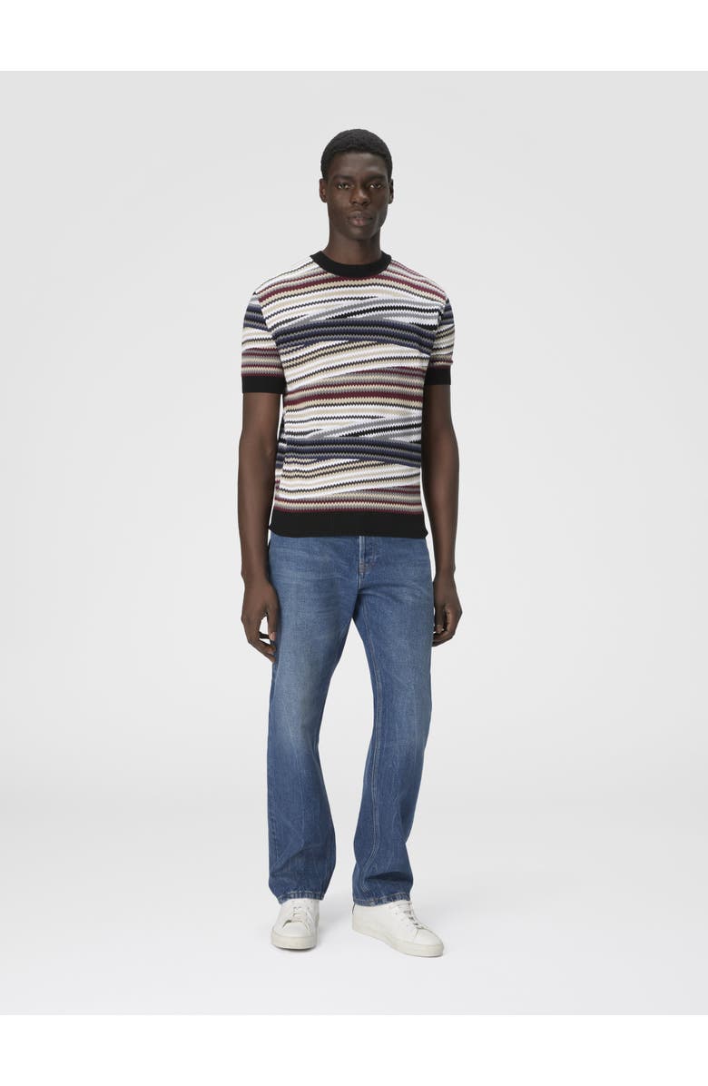 Missoni Short Sleeve T-shirt With Striped Micro Zigzag, Alternate, color, Multicoloured
