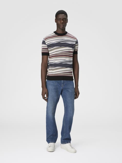 Missoni Short Sleeve T-shirt With Striped Micro Zigzag In Brown