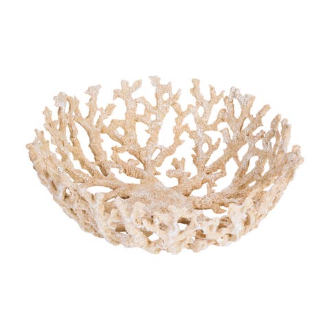 Large Coral Coastal Beach Decorative Bowl