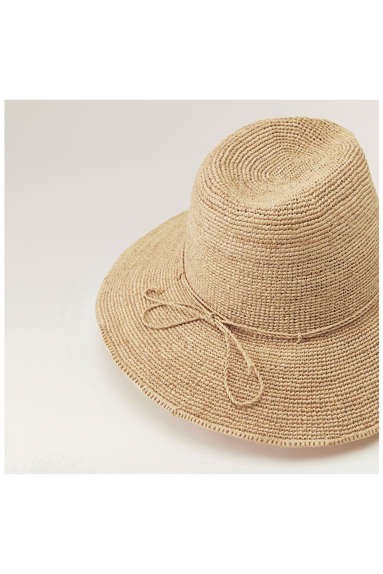 Desmonda Packable Raffia Crochet Fedora, Alternate, color, NATURAL