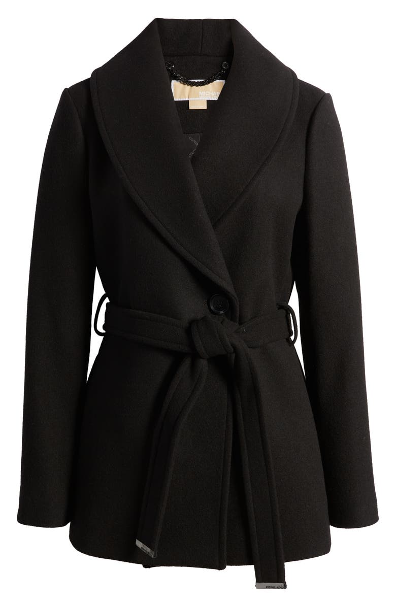 MICHAEL Michael Kors Belted Wool Blend Shawl Collar Coat, Alternate, color,