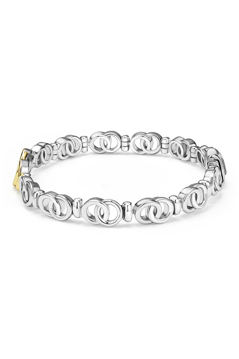 Signature Caviar Interlocking Diamond Link Bracelet, Alternate, color, TWO-TONE
