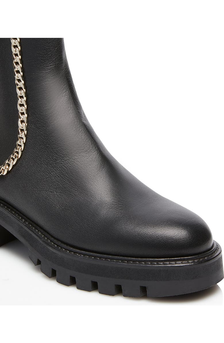 Aquazzura Mason Chain Chelsea Boot, Alternate, color, Black