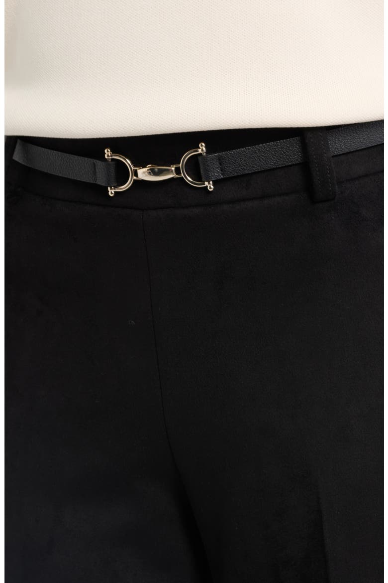 Pull On Wide Leg Faux Suede Pants, Alternate, color, ANNE BLACK
