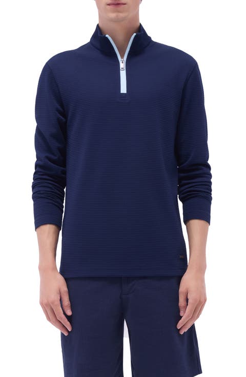 Waffle Knit Quarter Zip Performance Pullover