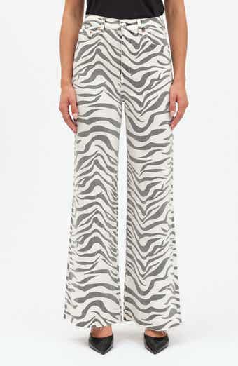 DAZE Far Out High Waist Raw Hem Wide Leg Jeans