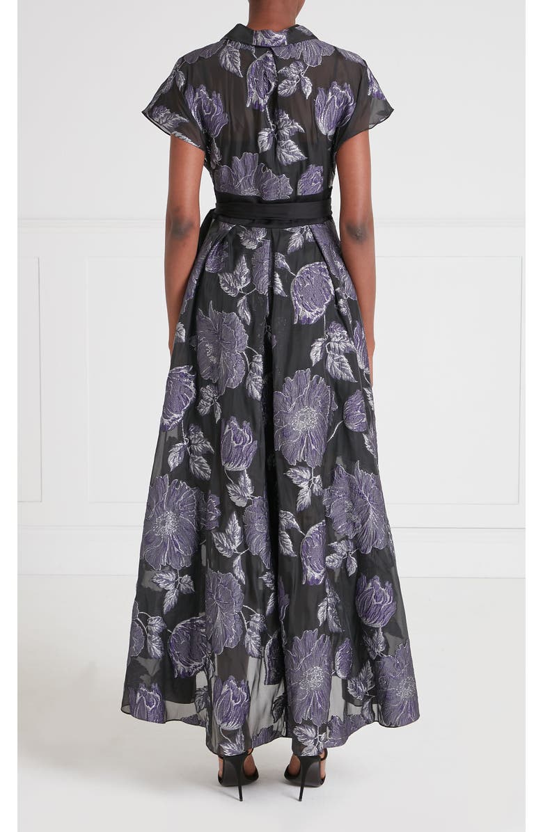 Temperley London Bridget Gown, Alternate, color, Black/Silver