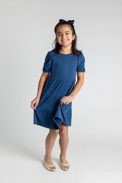 Florence Eiseman Jacquard Knit Dress In Blue