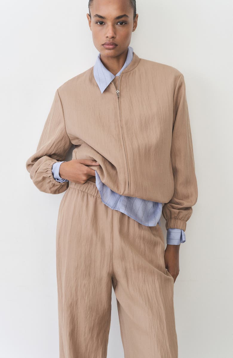 MANGO Straight Leg Textured Pants, Alternate, color, 