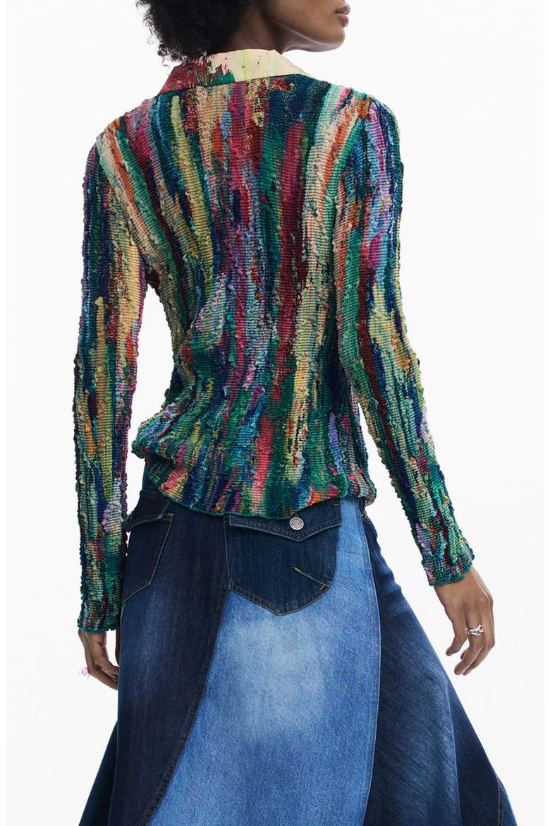 Patchwork A-Line Skirt, Alternate, color, DARK BLUE