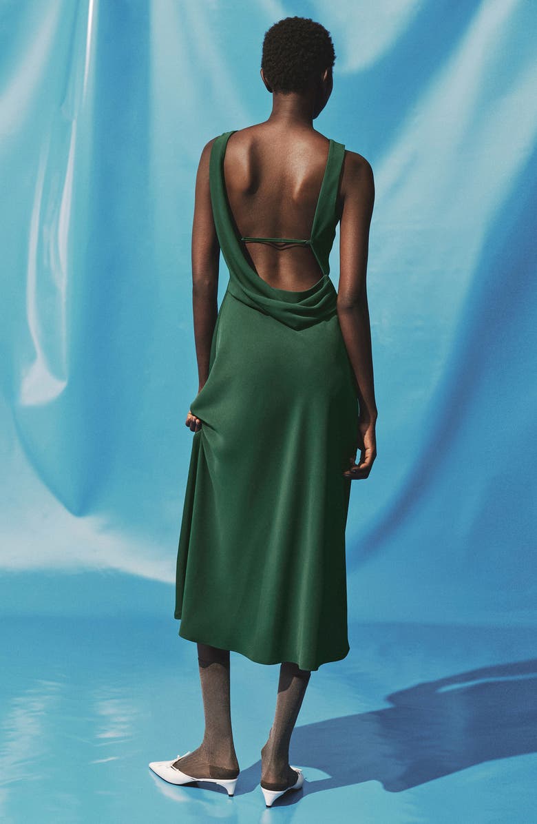 MANGO Sleeveless Midi Dress, Alternate, color, Green
