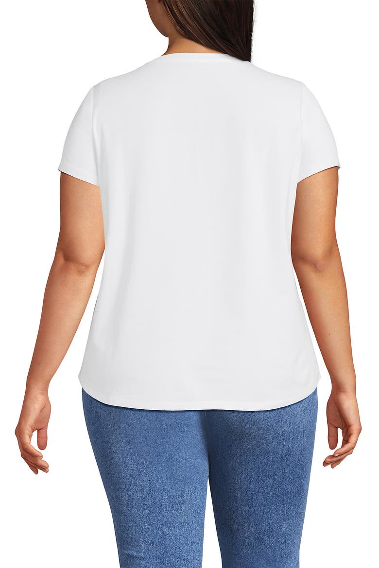 Plus Size Short Sleeve Lightweight Jersey Scoop Neck T-shirt, Alternate, color, White