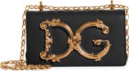 Dolce&Gabbana Girls Logo Leather Phone Crossbody Bag