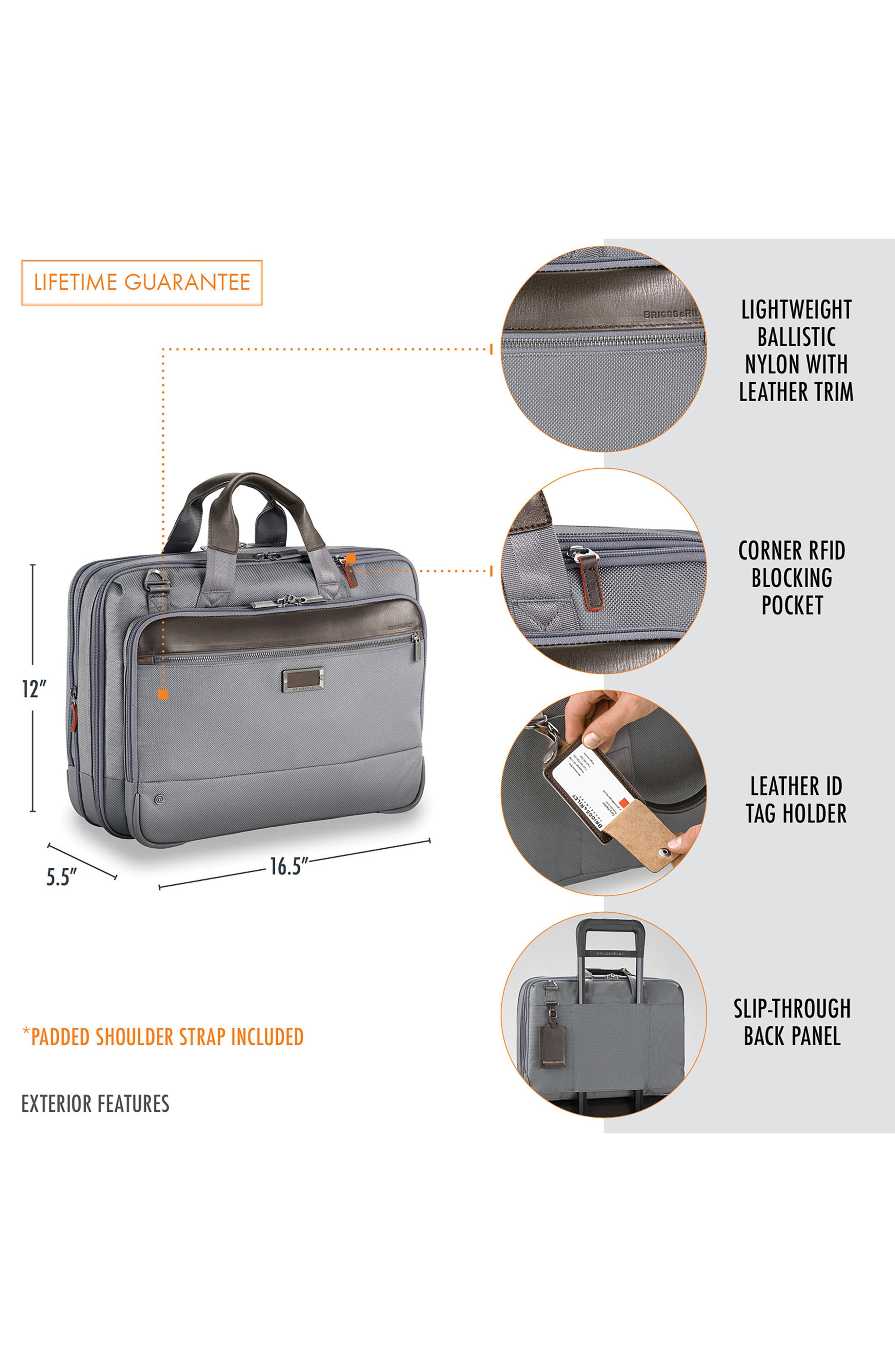 @work Expandable Briefcase, Alternate, color, GREY