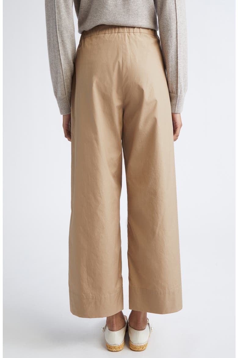 Argento Drawstring Crop Wide Leg Cotton Trousers, Alternate, color, DESERT