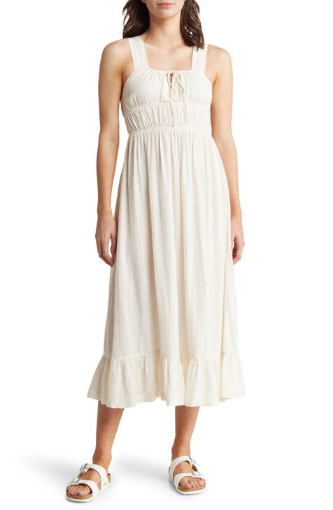 Paradise Winds Cotton Blend Midi Dress