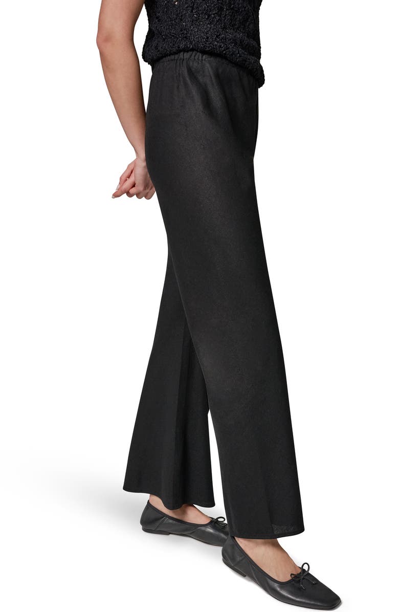 Donna Karan New York Linen Blend Ankle Wide Leg Pants, Alternate, color, Black