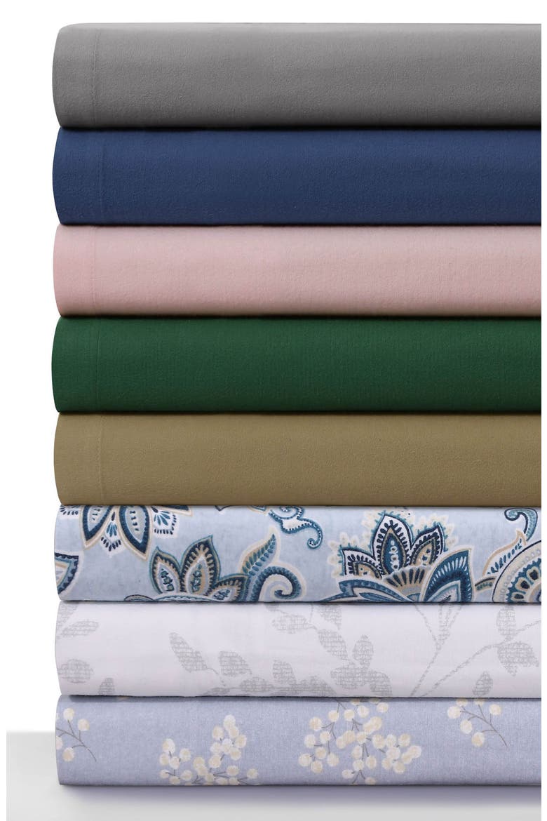 Cotton Flannel Sheet Set, Alternate, color, MACCHIATO