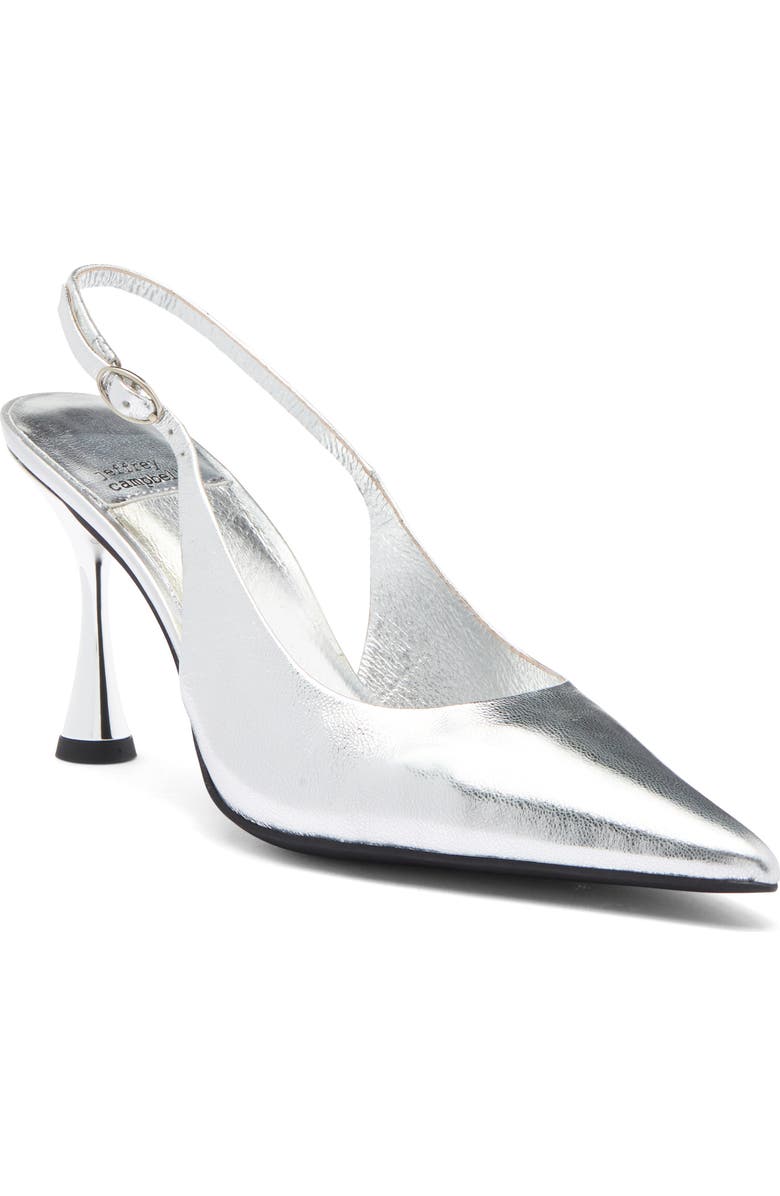 Jeffrey Campbell Boardroom Slingback Pump, Main, color, Silver