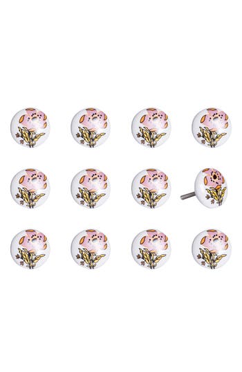 Kinetic 12-pack Knobs In Pink Green Floral