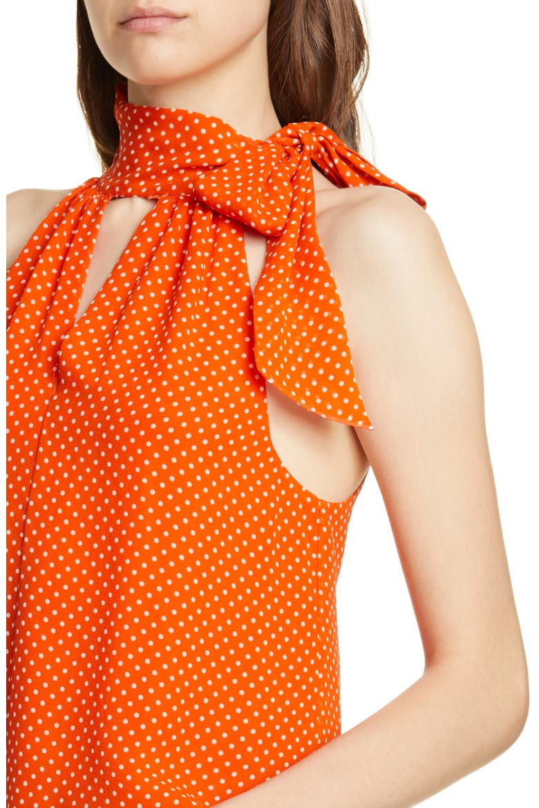 Dalman Tie Neck Silk Tank, Alternate, color, WARM TERRACOTTA