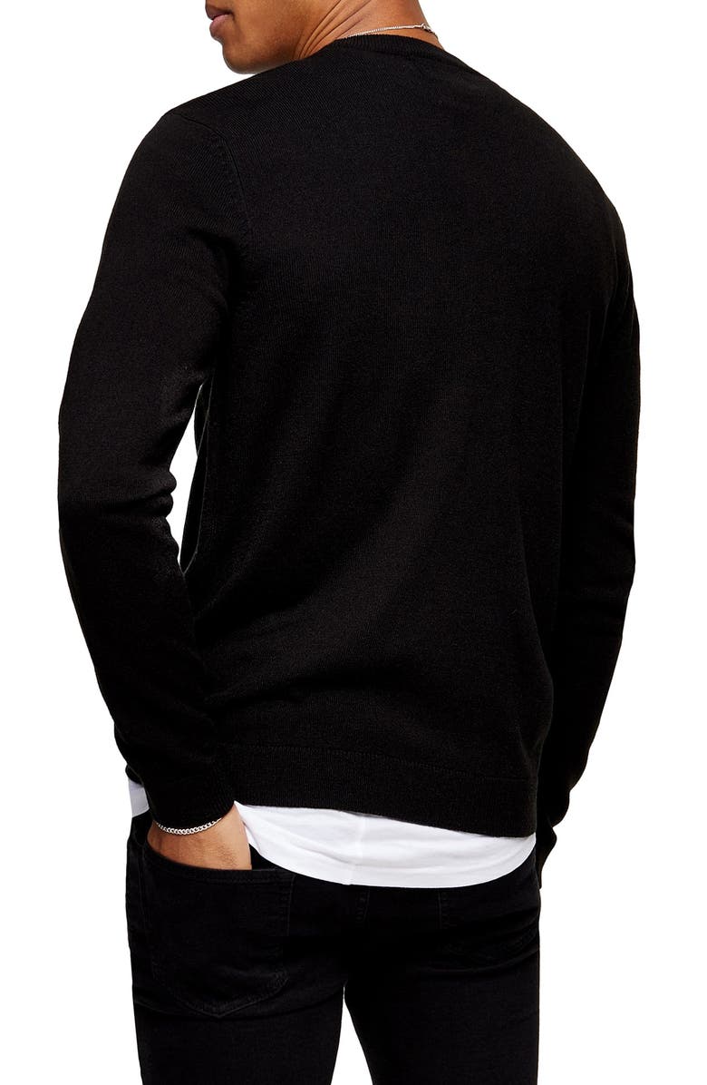 Topman Christmas Talk Turkey Crewneck Sweater, Alternate, color, 