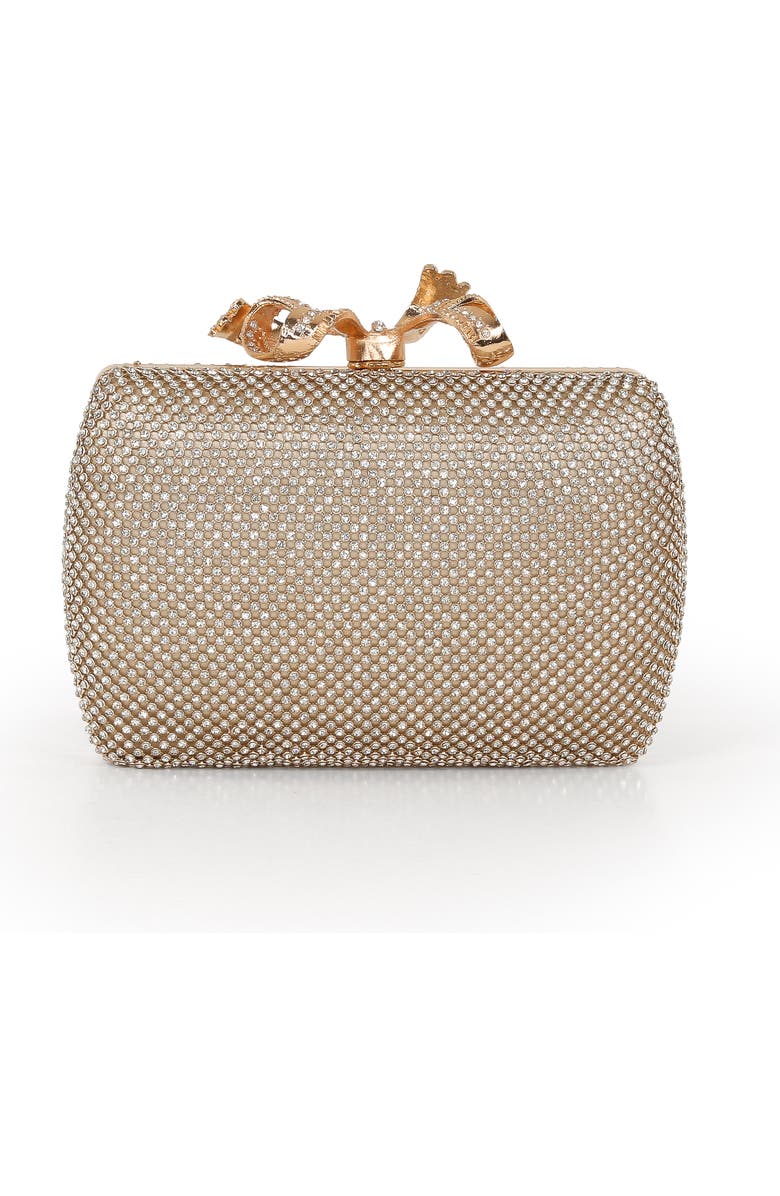 Jewel Badgley Mischka Cassia Crystal Minaudiere w. Bow Clasp, Alternate, color, Gold