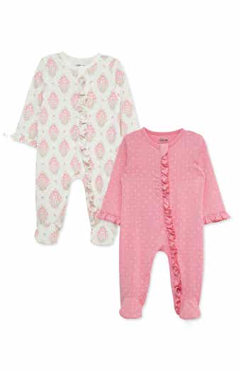 Little Me Floral Ruffle Stretch Viscose 2-Pack Footies
