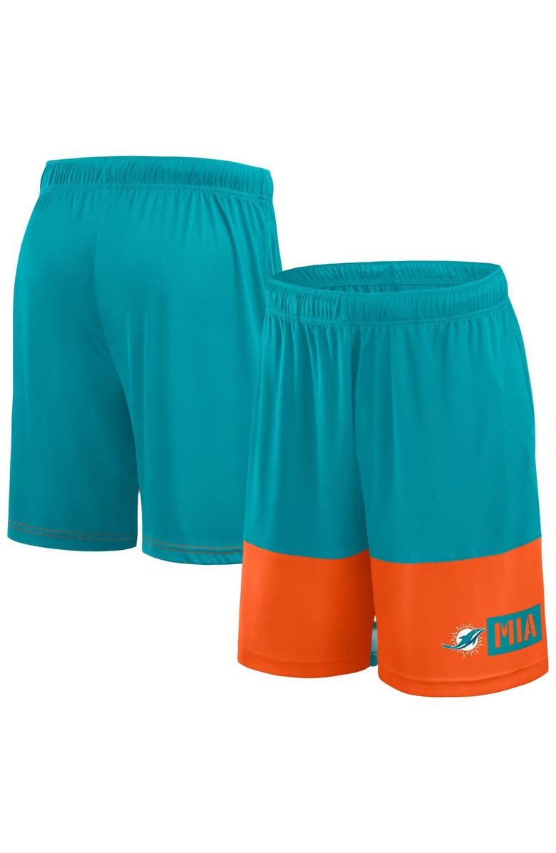 FANATICS Men's Fanatics Aqua/Orange Miami Dolphins Big & Tall Best of the Best Performance Shorts, Alternate, color, Aqua