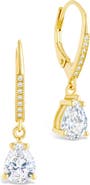 Sterling Forever Angelica Pear Cut Cubic Zirconia Drop Earrings