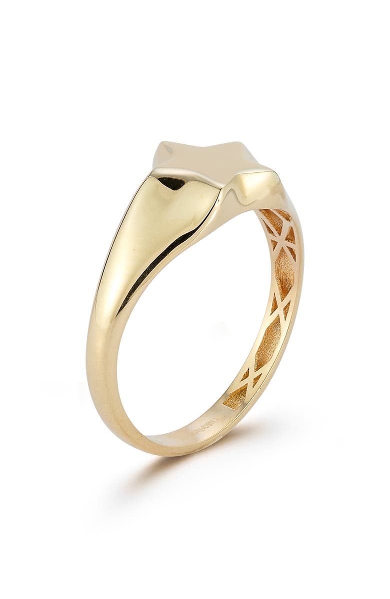 Ember Fine Jewelry Star Signet Ring, Alternate, color, 14K Gold
