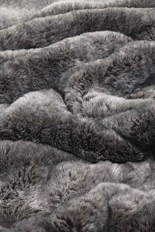 Sea To Me Blankets Alpine Abundance Faux Fur Throw Blanket In Gray
