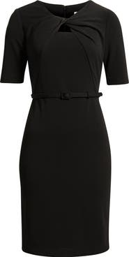 Anne Klein Twist Detail Crepe Sheath Dress
