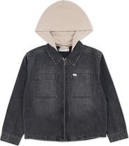 abercrombie kids Kids' Hooded Zip Denim Jacket