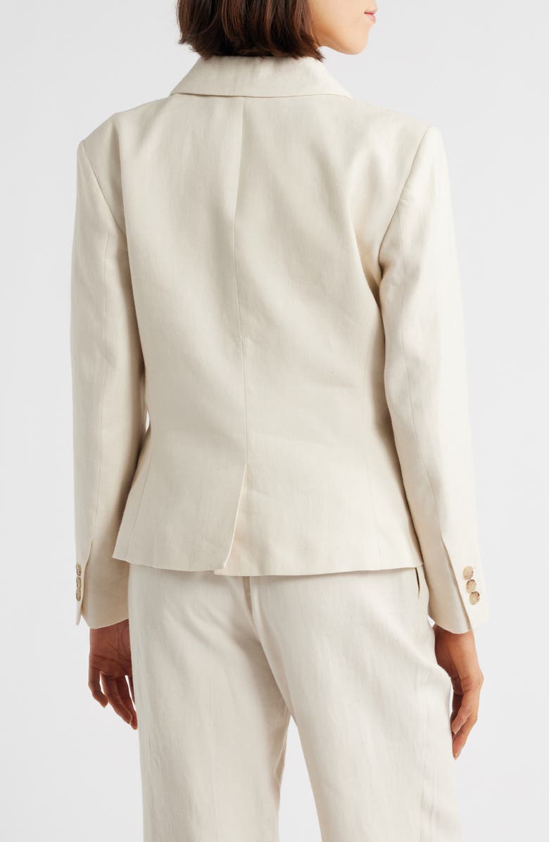 FRAME The Smart Linen Blend Blazer, Alternate, color, White
