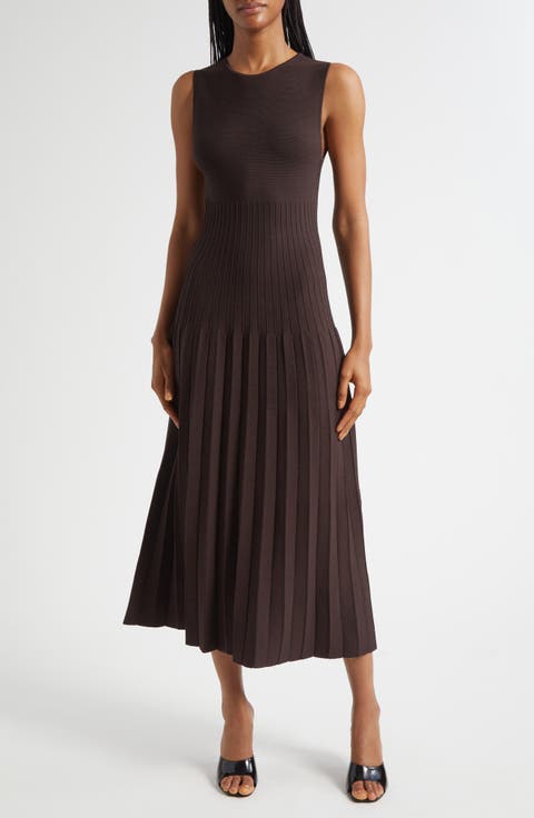 Elyse Pleated Sleeveless Knit Maxi Dress